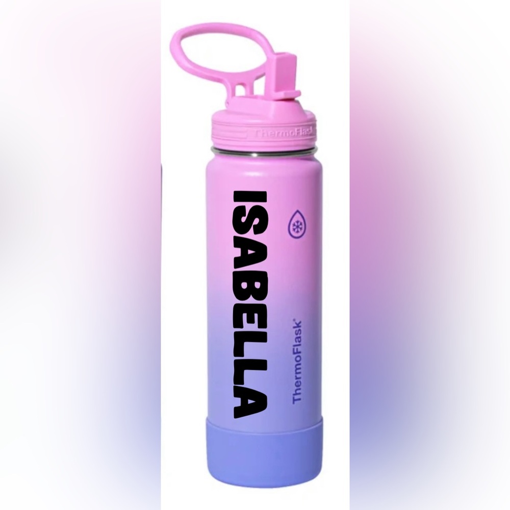 Custom ThermoFlask Pink and Purple Water Bottle